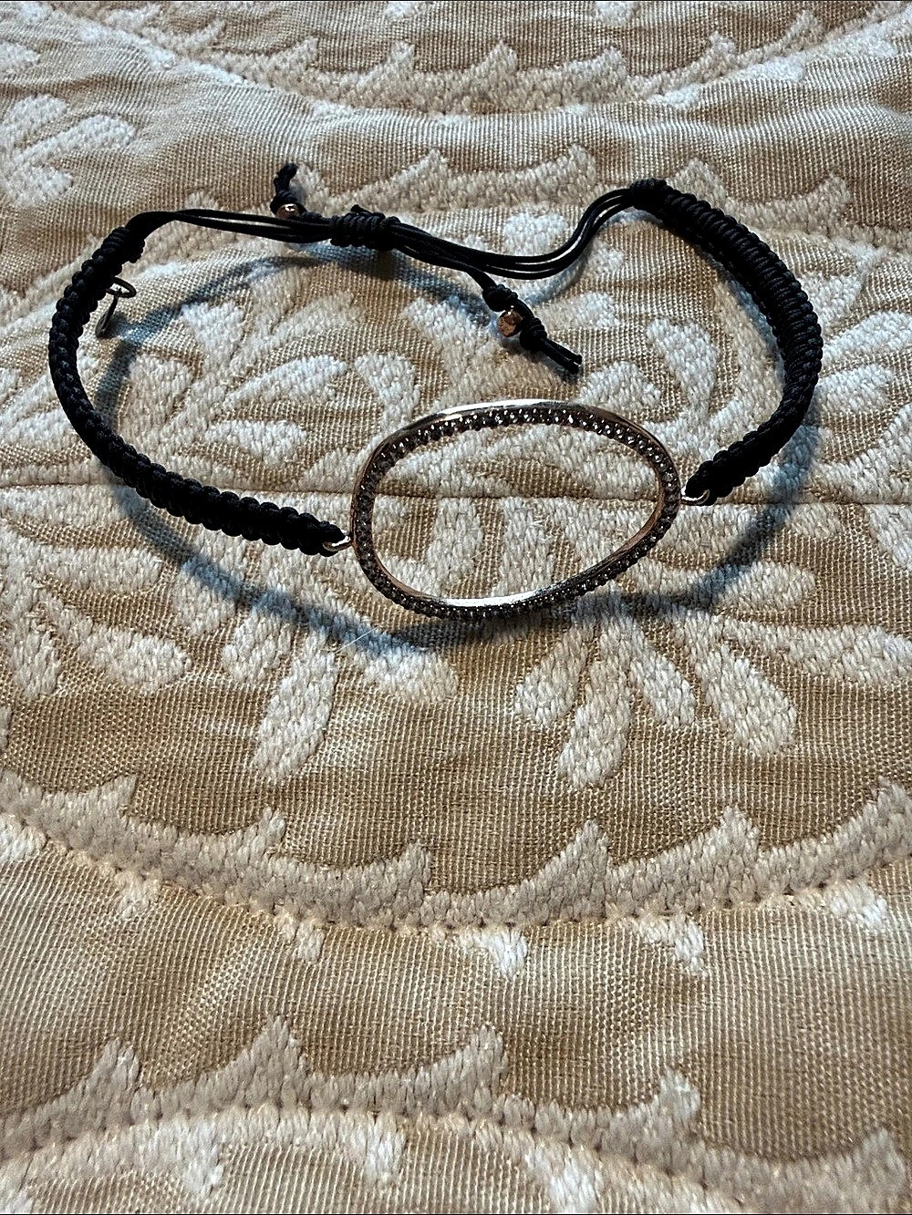Black & Gold Tai Oval Cord Bracelet